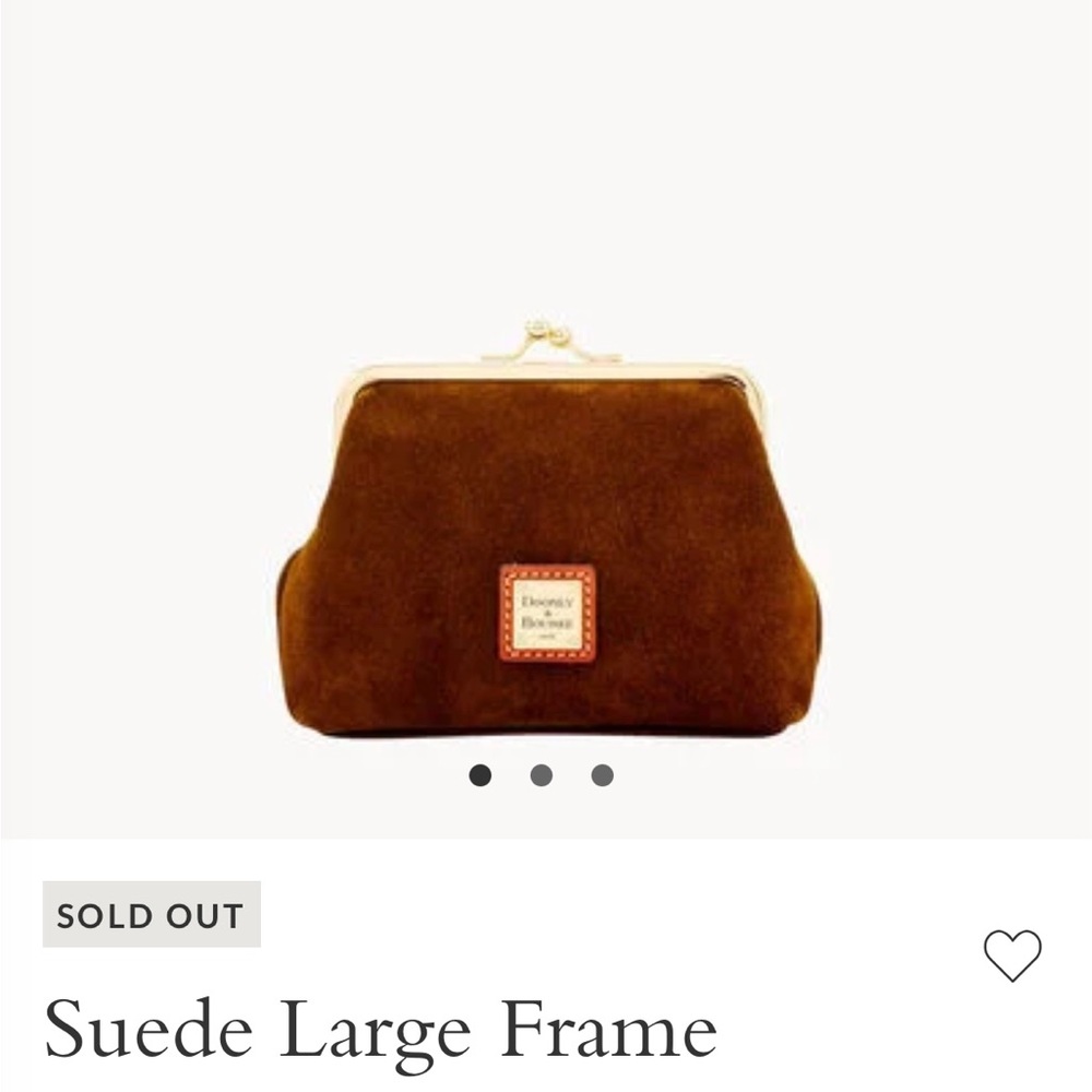 Dooney & Bourke olive Suede Large Frame Clutch NWT